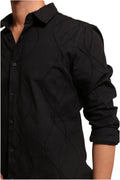 BLACK EMBROIDERY FULL SLEEVE SHIRT - XKIND