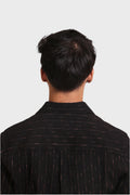 BLACK GOLDEN FOIL STRIPES SLIM FIT SHIRT - XKIND