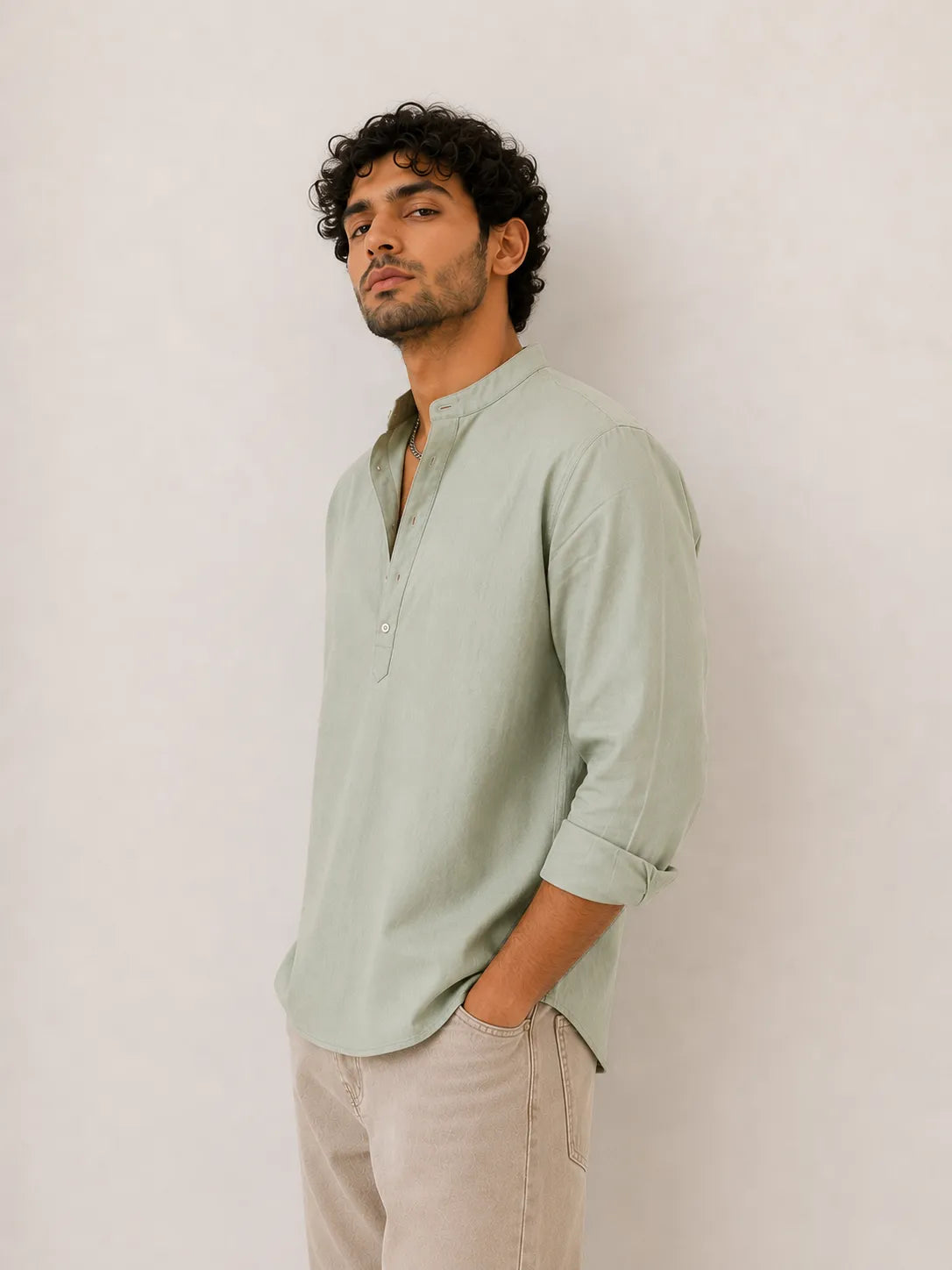 Pista Mandarin Polo Shirt Relaxed Fit - XKIND