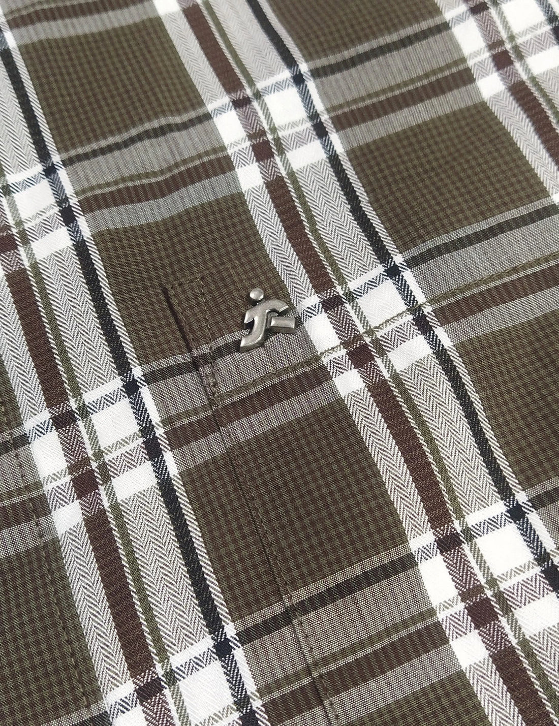 XKIND'S BROWN CHECKS REGULAR FIT SHIRT