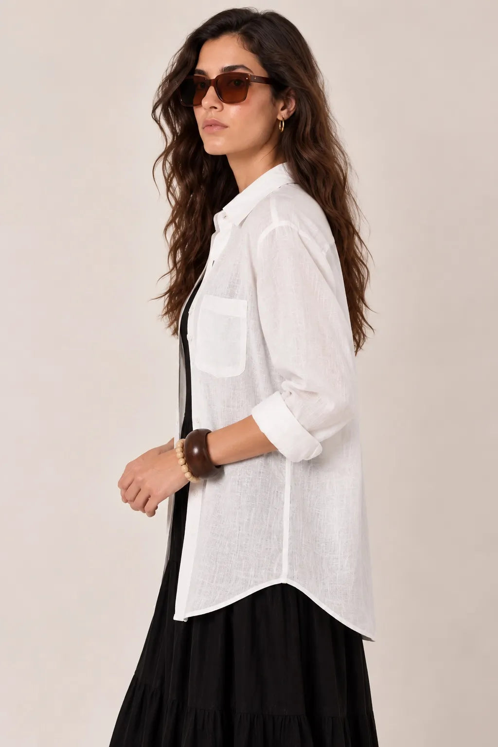 White 100% Pure Linen Shirt for Women – XKind