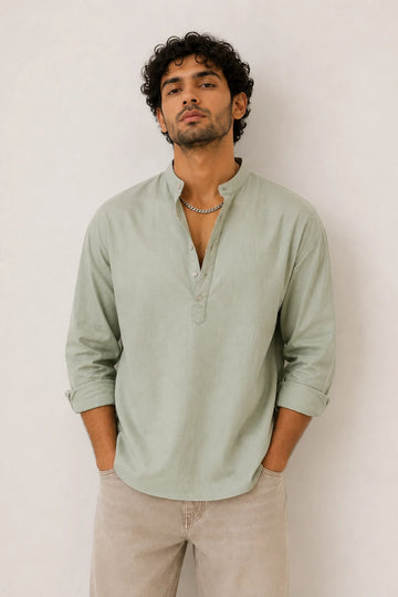 Pista Mandarin Polo Shirt Relaxed Fit - XKIND