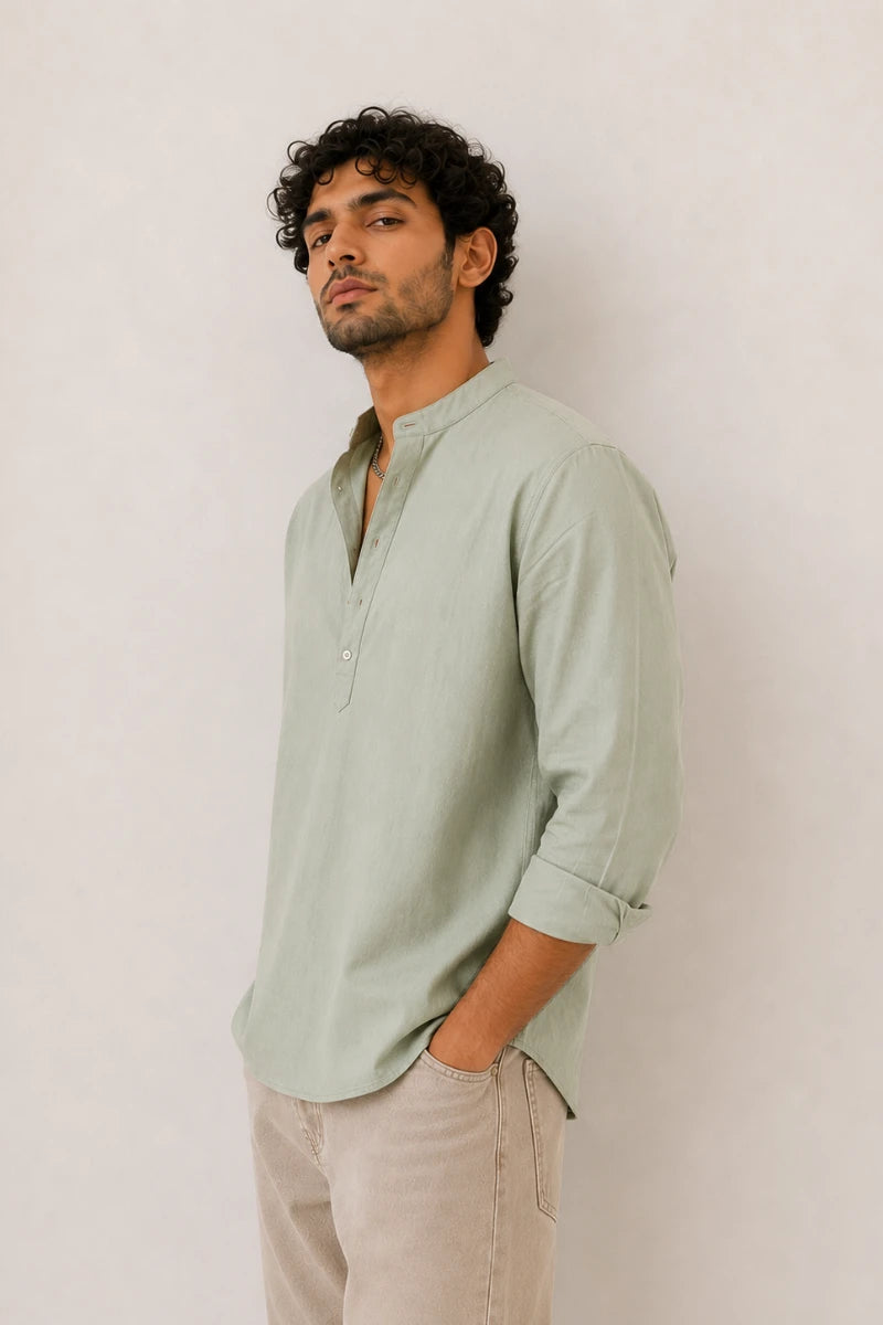 Pista Mandarin Polo Shirt Relaxed Fit - XKIND