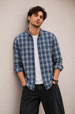 XKIND'S NAVY CHECKS SHIRT REGULAR FIT