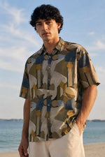 Brown Printed Shirt for Men Relaxed Fit - Xkind