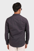 DARK GREY TEXTURED REGULAR FIT SHIRT/ OVERSHIRT - XKIND