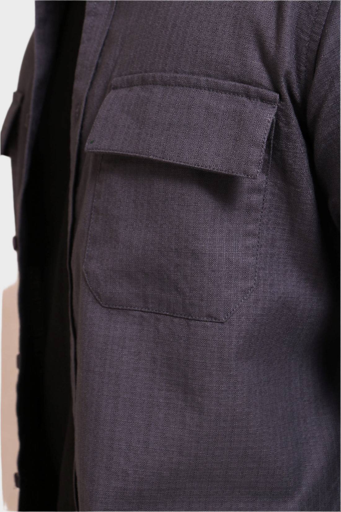 DARK GREY TEXTURED REGULAR FIT SHIRT/ OVERSHIRT - XKIND