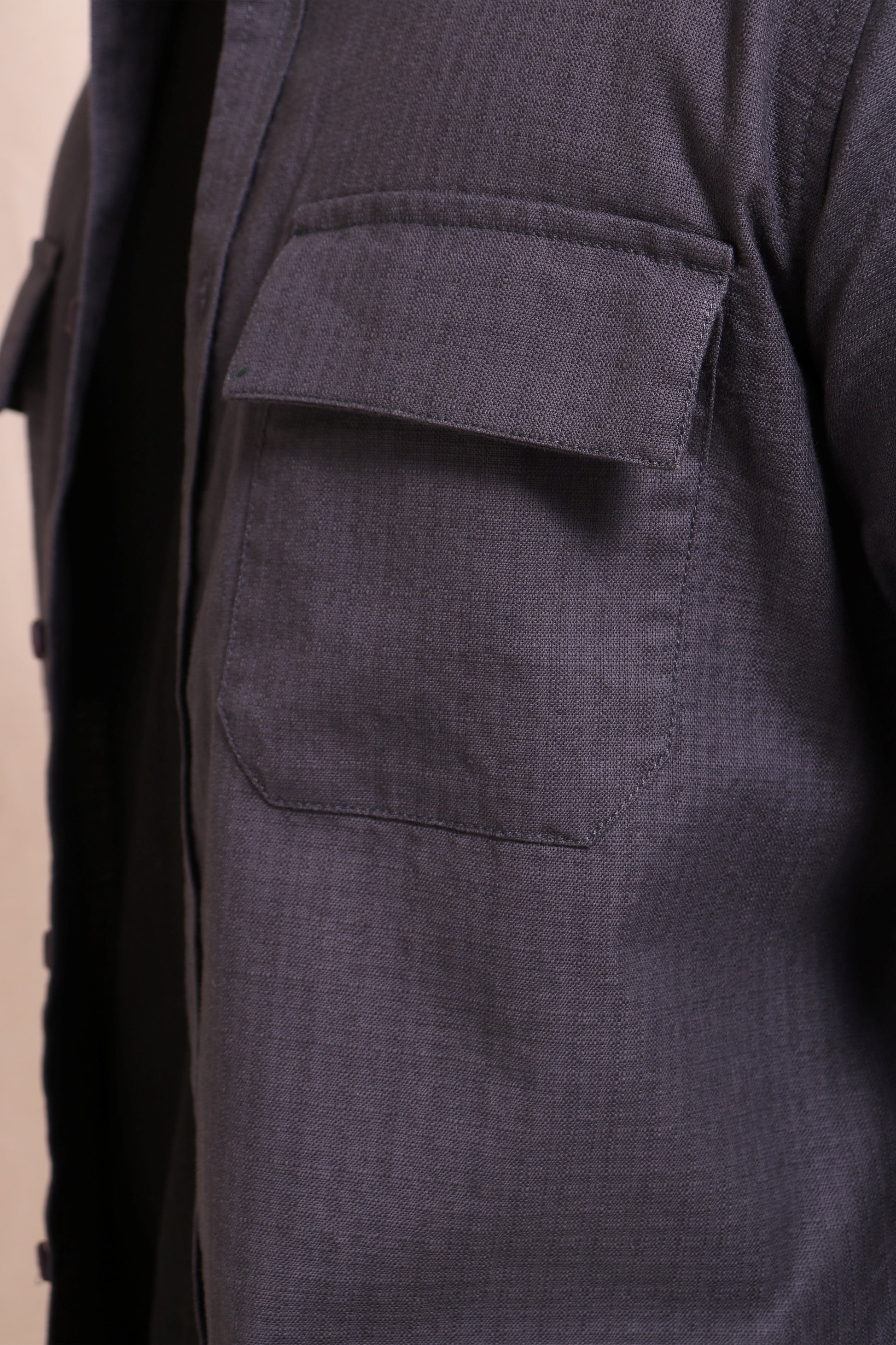 DARK GREY TEXTURED REGULAR FIT SHIRT/ OVERSHIRT - XKIND