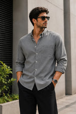 GREY OXFORD REGULAR FIT CASUAL SHIRT