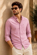 MAUVE TWILL LYCRA SLIM FIT CASUAL SHIRT