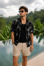 Black Printed Shirt for Men Relaxed Fit - Xkind