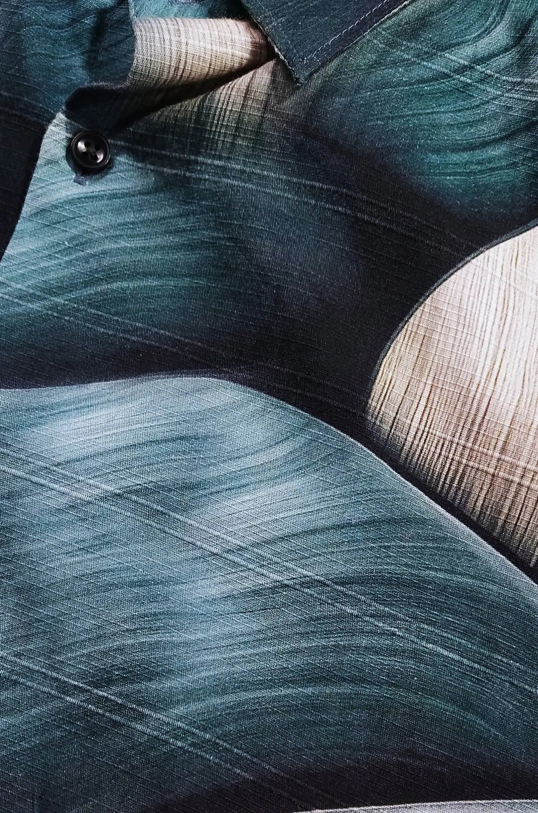 XKIND'S SLIM FIT TEAL PRINTED SHIRT