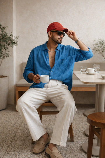 100% PURE LINEN BUTTON DOWN CASUAL SHIRT