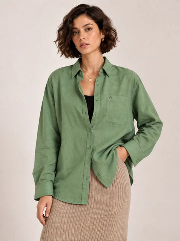 Mint Green Pure Linen Shirts for Women – XKind