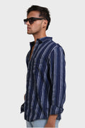 INDIGO STRIPES REGULAR FIT SHIRT - XKIND