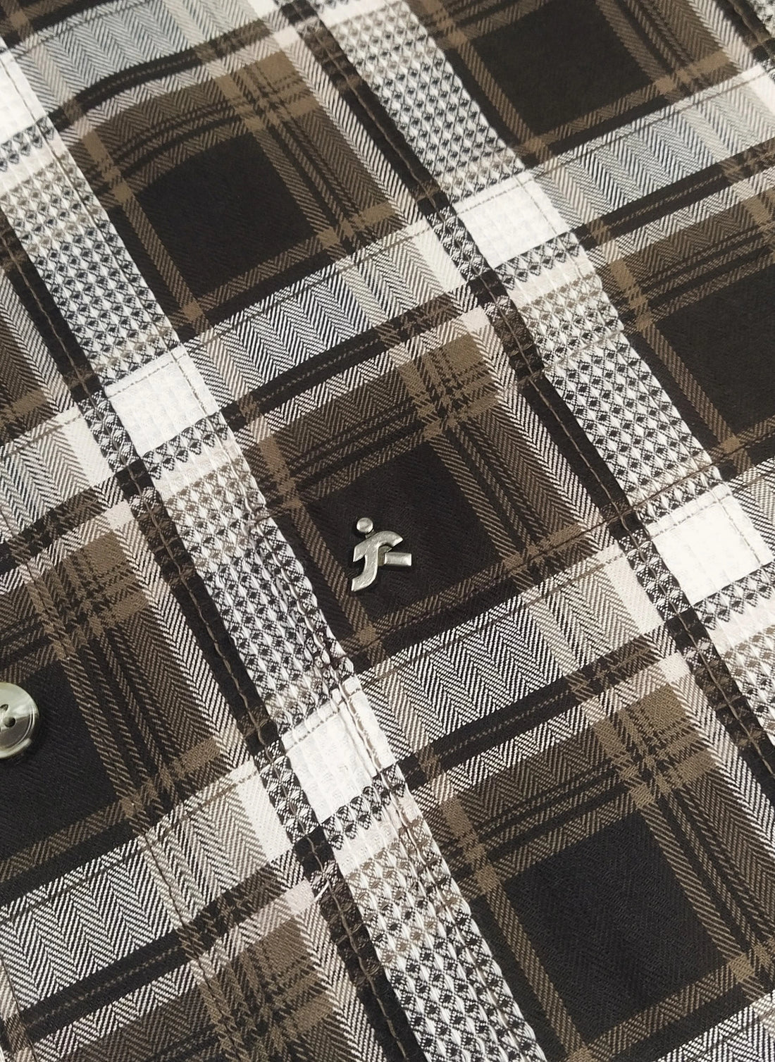 XKIND'S BROWN CHECKS REGULAR FIT CASUAL SHIRT