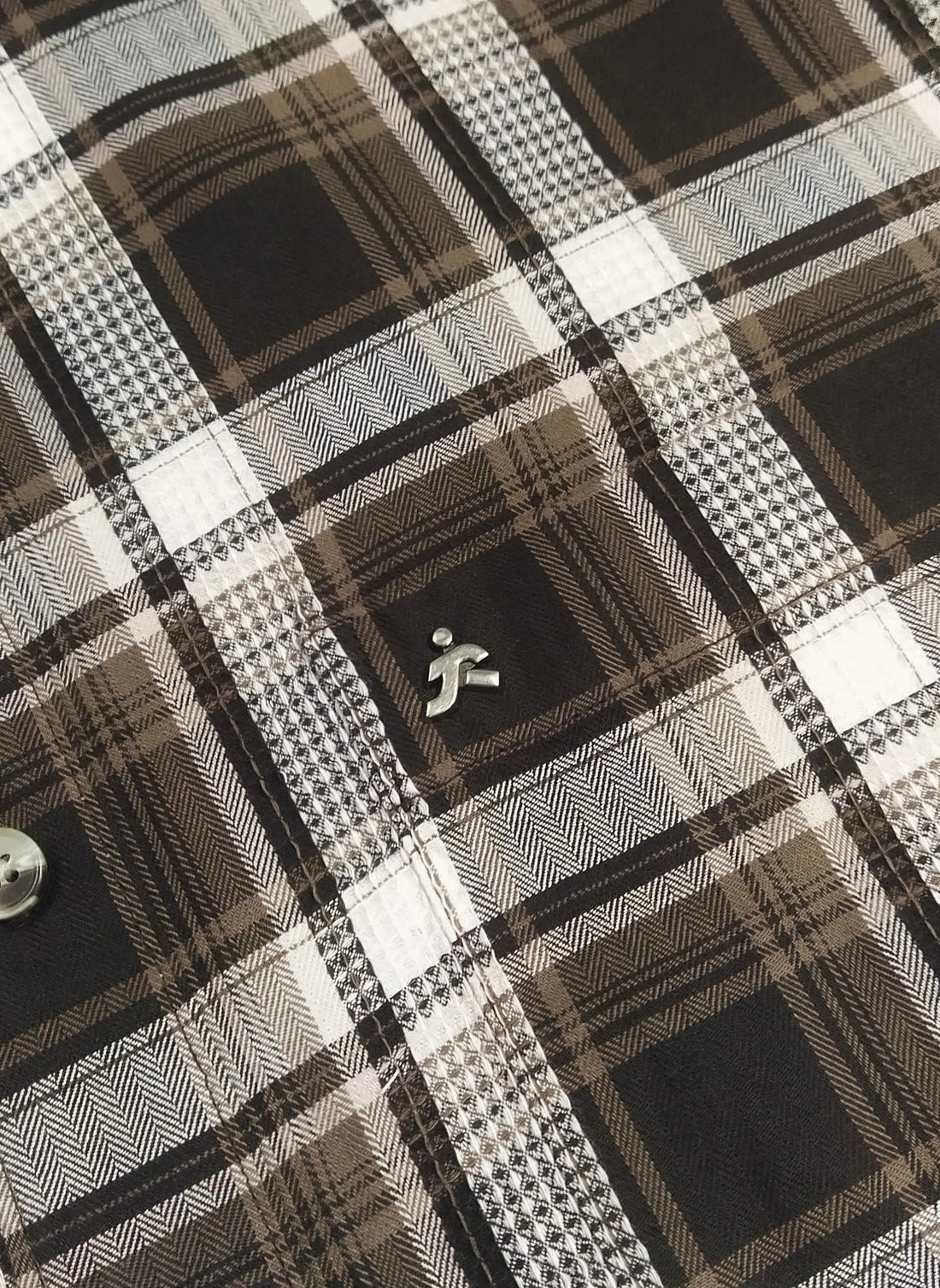 XKIND'S BROWN CHECKS REGULAR FIT CASUAL SHIRT