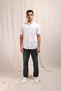 XKIND WHITE EMBROIDERED RELAXED FIT SHIRT - XKIND