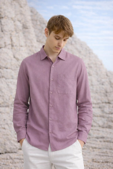 LAVENDER TEXTURED REGULAR FIT SHIRT